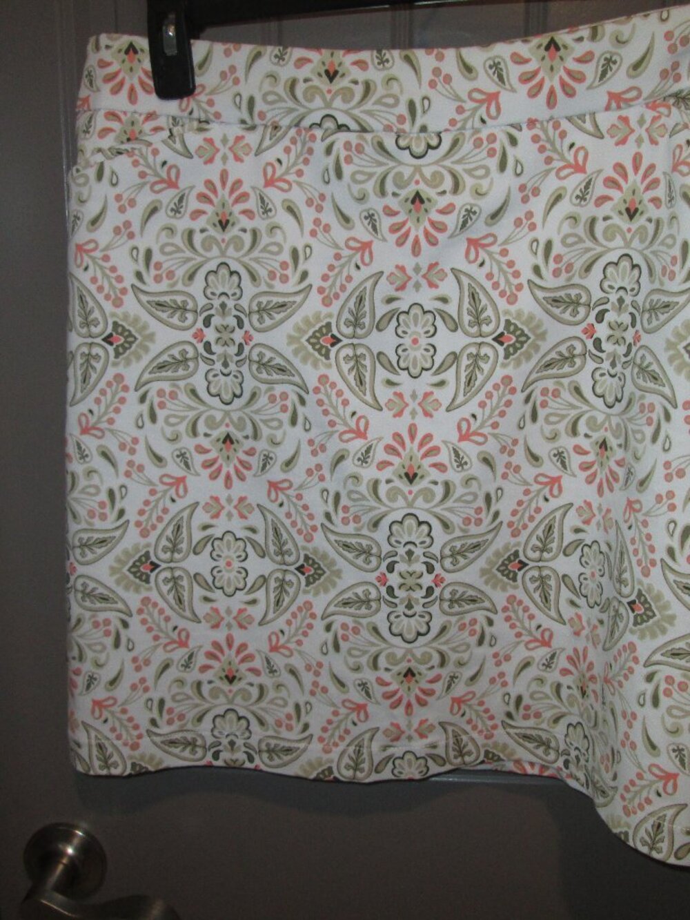 Womens Croft & Barrow Green/Peach Print Stretch SKORT, Size 14 Pull On